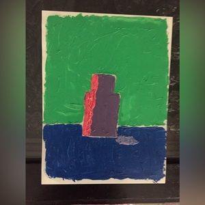 Wine bottle, oil on canvas